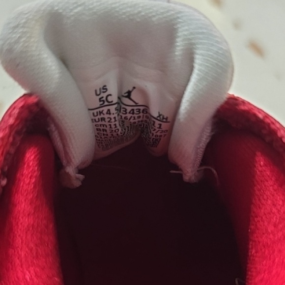 Jordan Kids Red and White Sneakers - Picture 5 of 5
